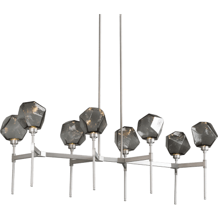 PLB0039-50 in Metallic Beige Silver Finish with Smoke Glass Shades